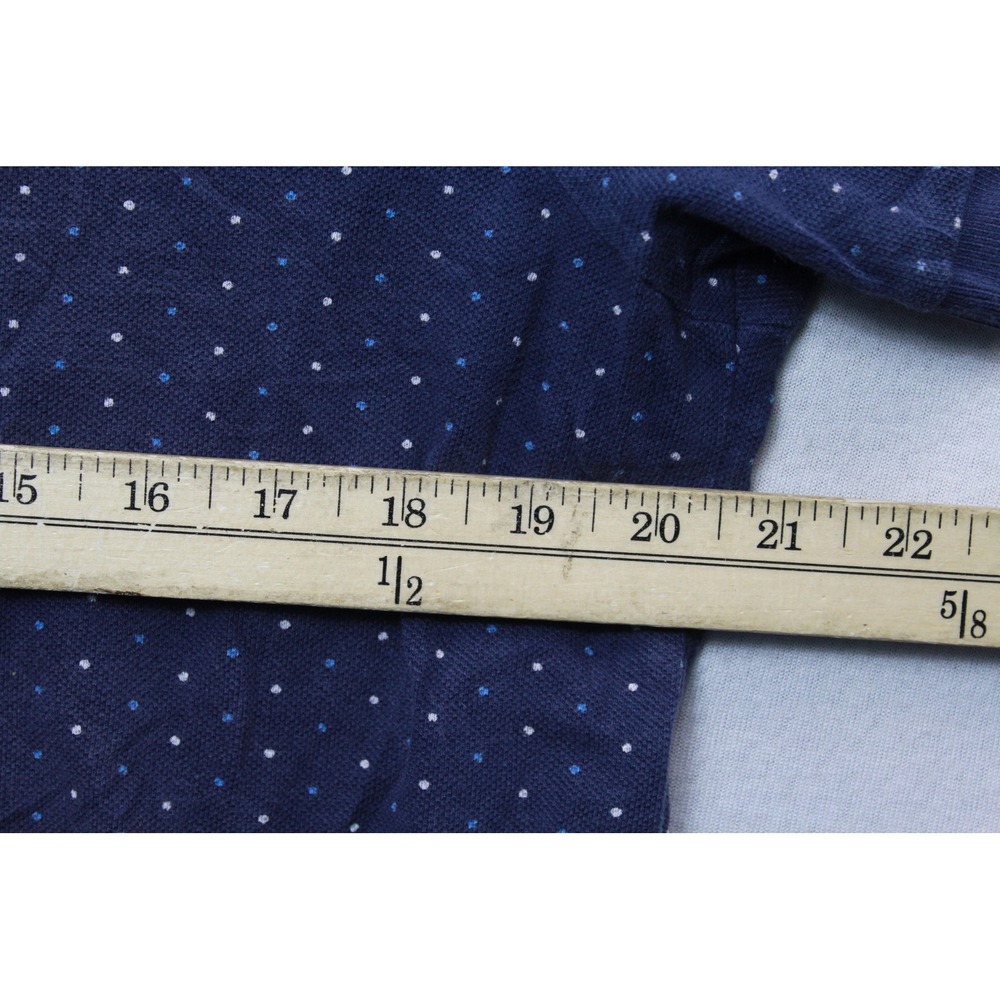 US Polo Assn Polo Shirt Mens Medium Blue Good Polka Dot Pique Short Sleeve